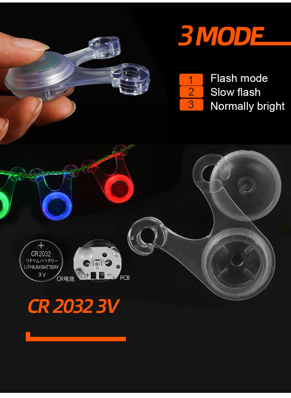 Cheap Goat Tents Outdoor Warning Light Waterproof Camping Tent Flashing String Lights Portable Hanging LED Decoration Lights for Party Hiking   